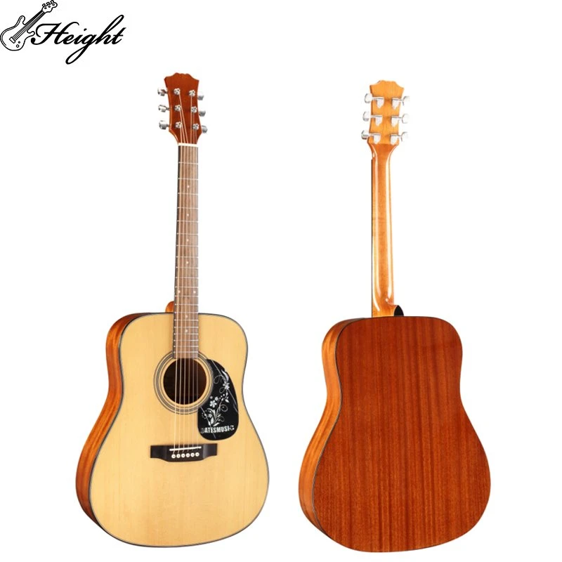 Front and back view of Sitka spruce acoustic guitar Front and back view of Sitka spruce acoustic guitar